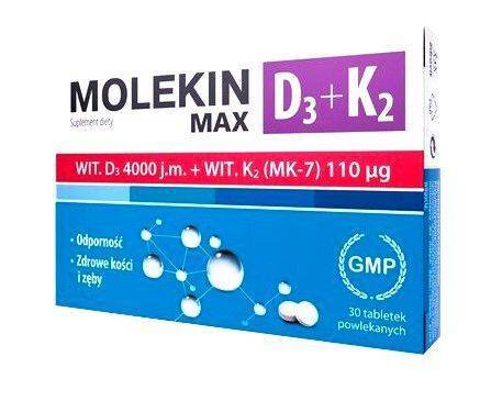 Molekin D3 + K2 MAX 30 tabletek